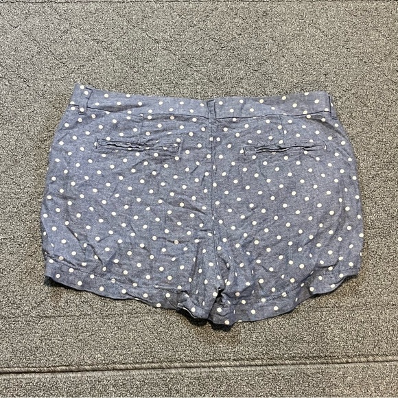Old Navy Everyday Shorts Womens Size 16 Blue Polka Dot High Rise Chino Preppy - Picture 7 of 9